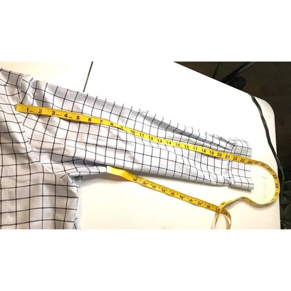 HART SCHAFFNER MARX- MENS 100% PIMA COTTON BLUE/BLACK SQUARE SHIRT SIZE NECK 17 - Picture 4 of 6